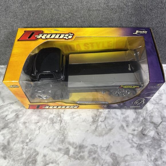 Jada D Rods 1:24 Scale Diecast Car 1947 Ford Coe Black Sliding Bed Truck - Picture 3 of 7